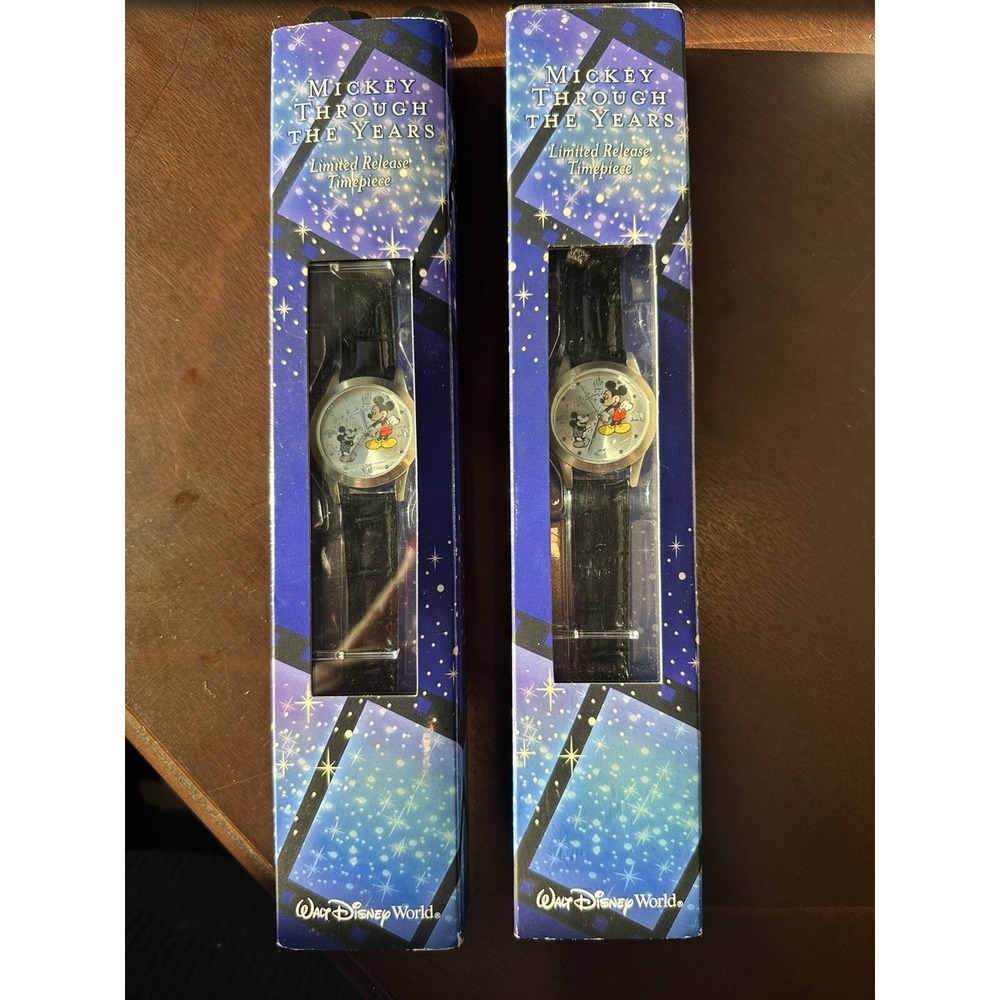 NEW IN BOX Mickey Through the Years Limited‎ Release Timepiece Watch, Lot Of 2